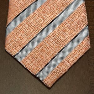 Zeke Orange Blue Micro Silk Men’s Neck Tie Made In China